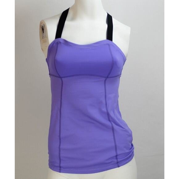 Lululemon Purple Tank Adjustable Straps Built In Sports Bra Size 4 - Picture 1 of 5